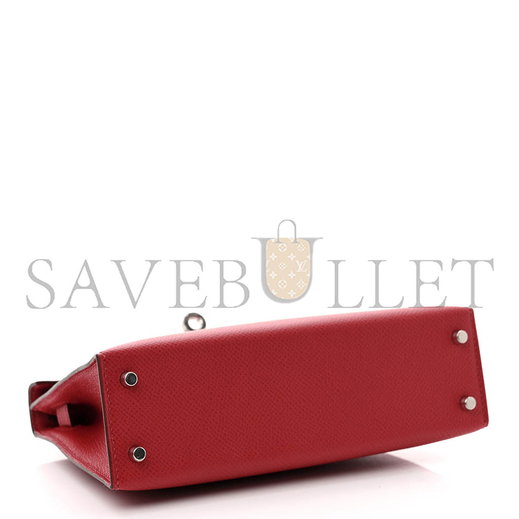 H**mes master mini kelly ii epsom rouge piment (19*12*5.5cm)